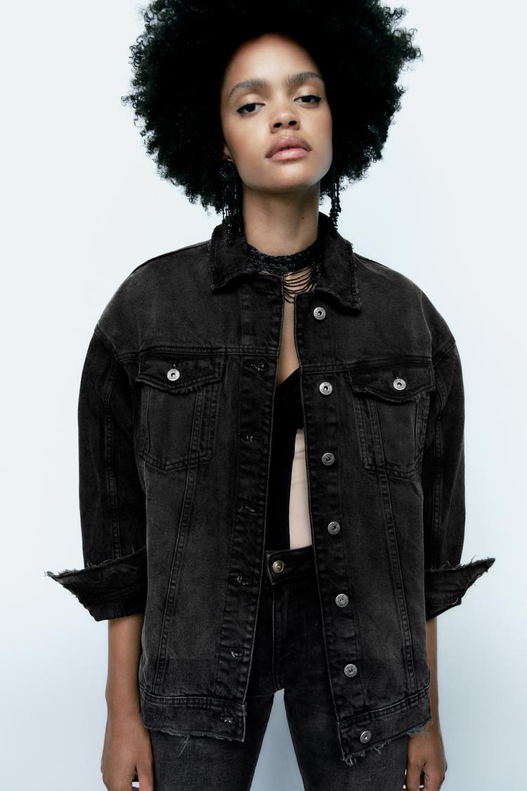 Zara oversize denim jacket top